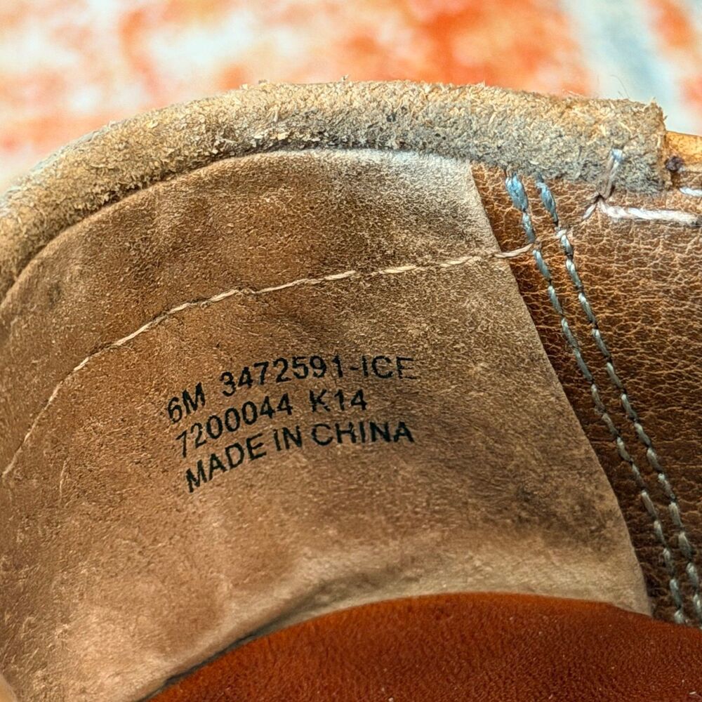 Frye Comford Womens Ice Leather Lace up Shoe Brown Womens US 6M Distressed - Picture 7 of 8